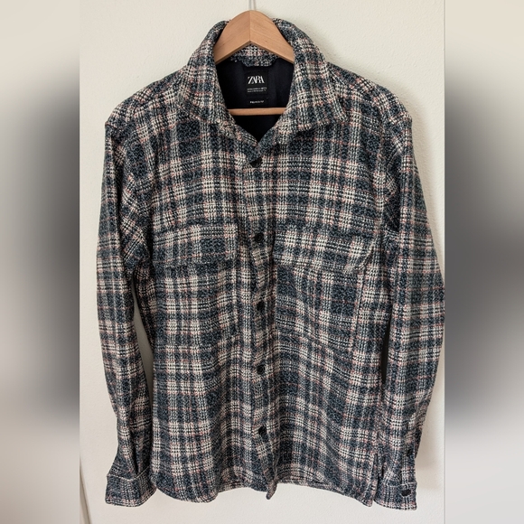 Zara Men's Plaid Button Down, Sz M - Picture 1 of 6